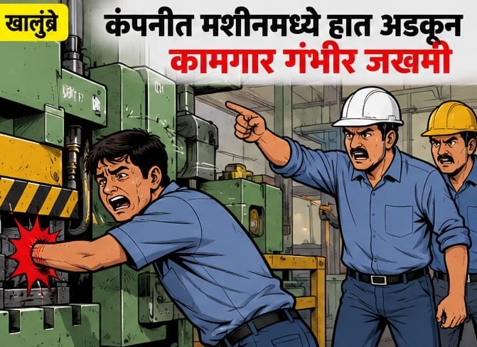 खालुंब्रेत कंपनीतील मशीनमध्ये हात अडकून झाला चेंदामेंदा..