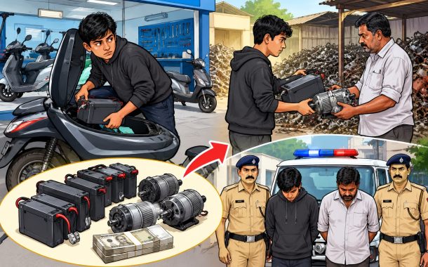 सर्व्हिस सेंटरमधून ९.८६ लाखांच्या बॅटऱ्या-मोटर चोरी..