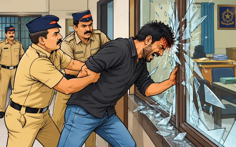 नशेच्या नादात त्यानं चक्क पोलीस ठाणचं घेतलं डोक्यावर...