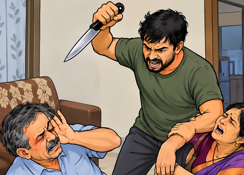 (भयानक) दारूसाठी पैसे न दिल्याने मुलाची बापाच्या छाताडावर लाथ..